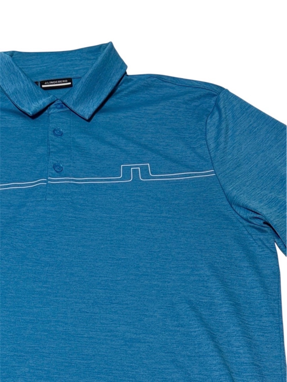J.Lindeberg Golf Polo Shirt Size Large Blue Clay Relaxed Fit Performance